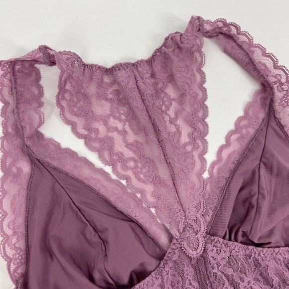 Victoria's Secret Bralette Purple Lace Floral Racerback Wireless - Picture 8 of 11